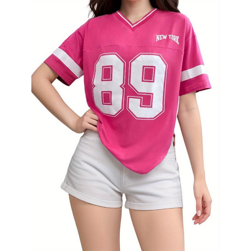 Rakuten - Tシャツ 女性用 春夏 シンプル ストリート 普段使い ゆったり アルファベットプリント 半袖トップス コットン素材 軽量 吸湿速乾 カジュアルスタイル ブラック グレー ピンク系 通勤対応 アウトドア