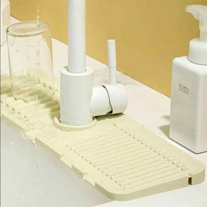 Sink Mats - シリコン シンク 水切り マット 飛沫防止 滑り止め カット可能 狭型 キッチン 用 衛生 防水 柔軟 耐久性 洗いやすい カウンター 対応