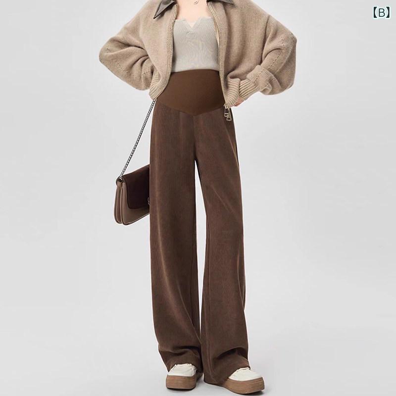 マタニティパンツ 妊婦用 秋冬 ワイドレッグ 厚手 フリース 暖か カジュアル スト...
