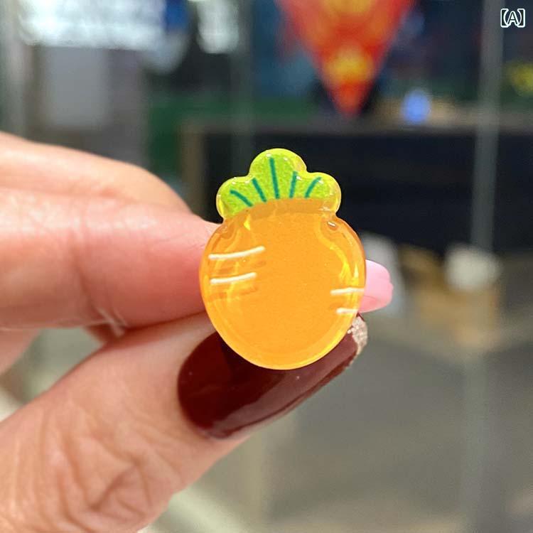 指輪 子供 女の子用 開口 プリンセス フルーツ 動物 カートゥーン プラスチック か...
