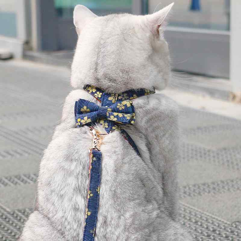 Other - 猫ハーネス リード 柔軟合成皮革 猫専用 ベスト型 脱走防止 調整可能 軽量 室内外用 ペットグッズ 風デザイン