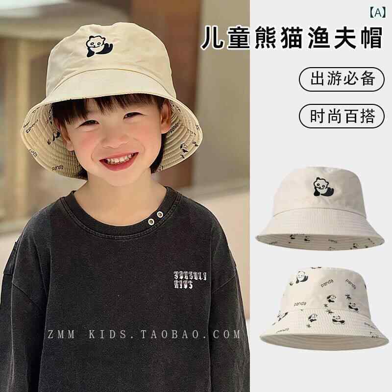 Hat - フィッシャーマンハット 男の子用 パンダ柄 UVカット 遮光 日よけ 春夏 薄手 軽量 通気性 綿素材 アウトドア 普段使い かわいいデザイン クールスタイル
