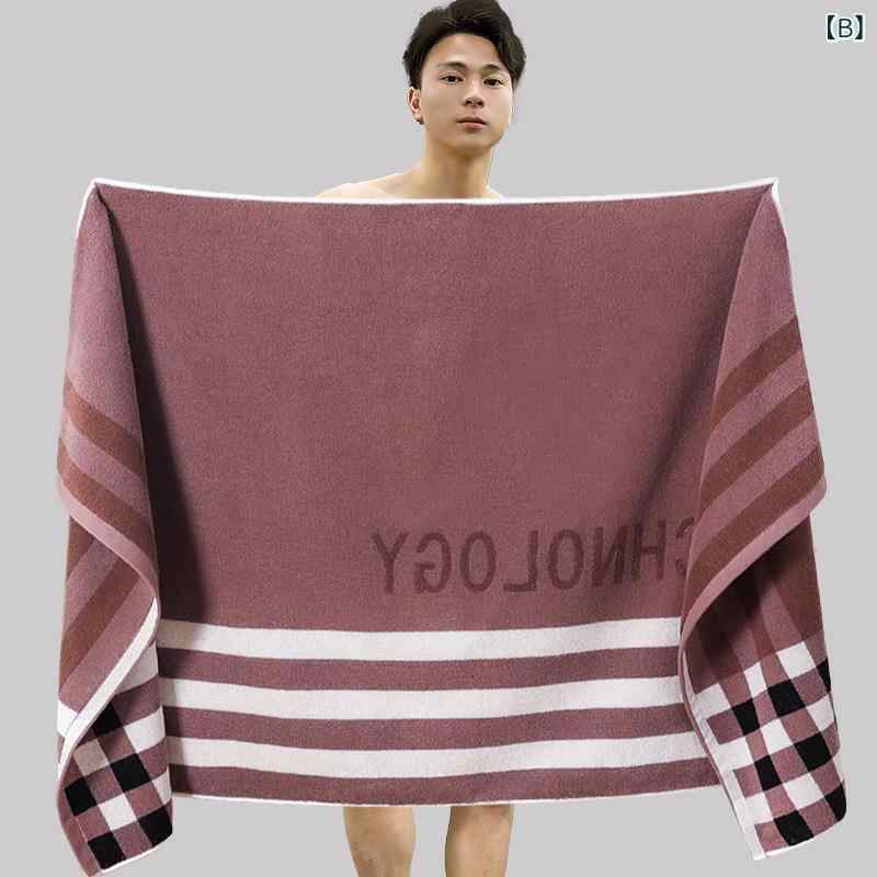 リバーパディのバスタオル メンズ 男性用 高級感 家庭用 綿素材 吸水性 入浴用 大きめ ワイド 成人向け 柔らかい 速乾 日常使い｜アングル2