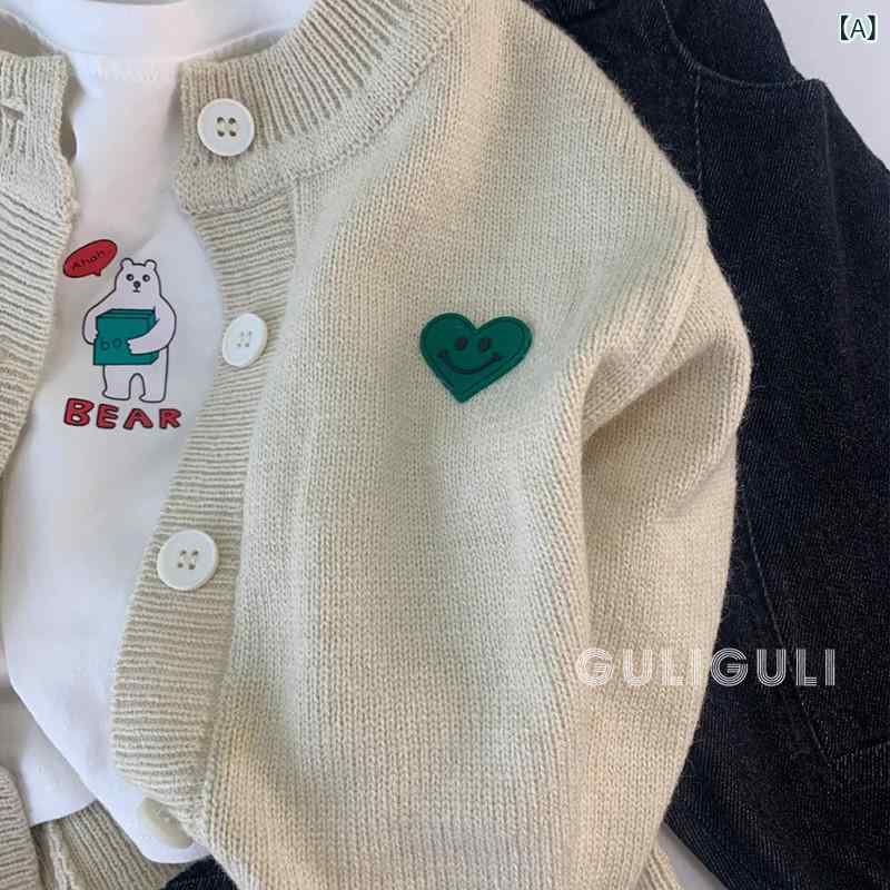 リバーパディのキッズ 男の子 カーディガン セーター ニット 春秋 韓国風 トレンド 単色 アウター 暖か コットン混 普段使い カジュアル 子供服｜アングル2