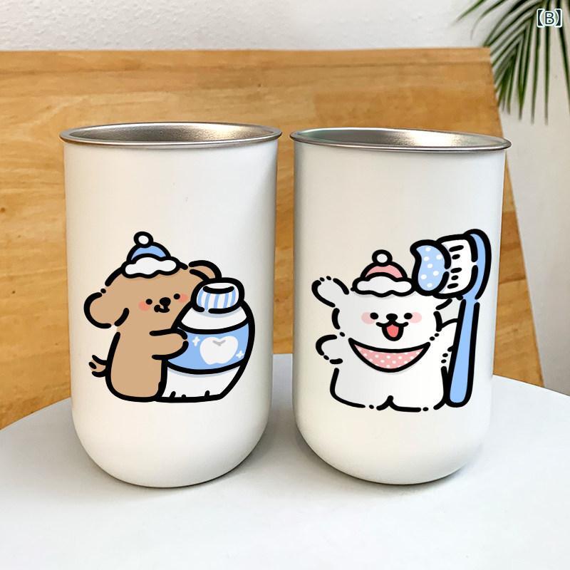 リバーパディの子供用 歯磨きカップ うがいカップ 防カビ 抗菌 かわいい デザイン 日常使い 軽量 コンパクト ペアセット｜アングル2