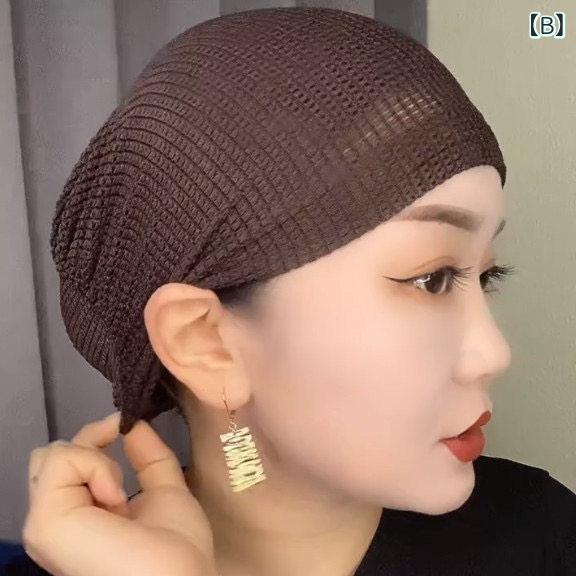帽子 男女兼用 ムスリム ヘッドカバー 防晒 日よけ 網目 メッシュ 通気性 UVカット...