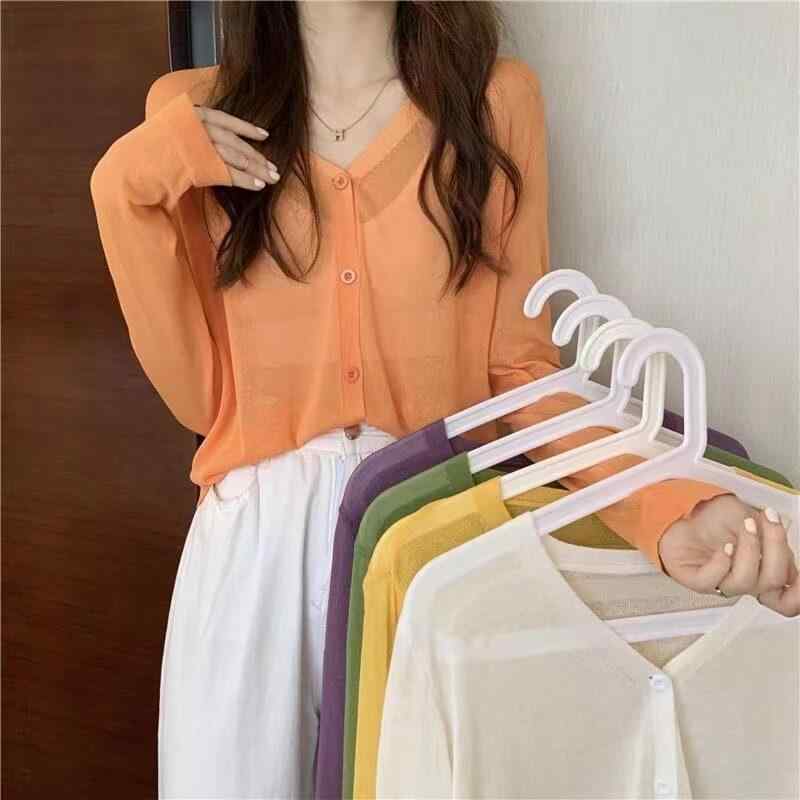 Other - カーディガン レディース 薄手ニット UVカット 夏用 ゆったり長袖 トップス レトロ 優しいスタイル 軽量 吸湿速乾 防日焼け 日常使い 柔らかい素材