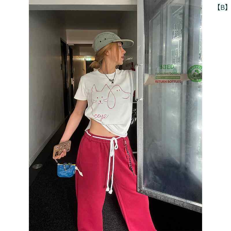 レディース 半袖 Tシャツ ラウンドネック アメリカンスタイル ストリート カジュア...