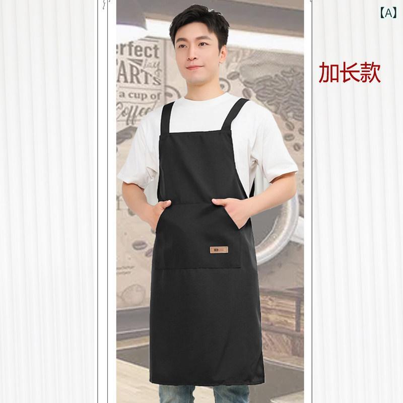 Sommelier Aprons - エプロン おしゃれ キッチン ロングで 大きめの 通気性の ある 綿の 粗い 布の エプロン. ノースリーブの サスペンダー. ジッパー ポケットの オーバー オール. おしゃれな 男性用 作業着