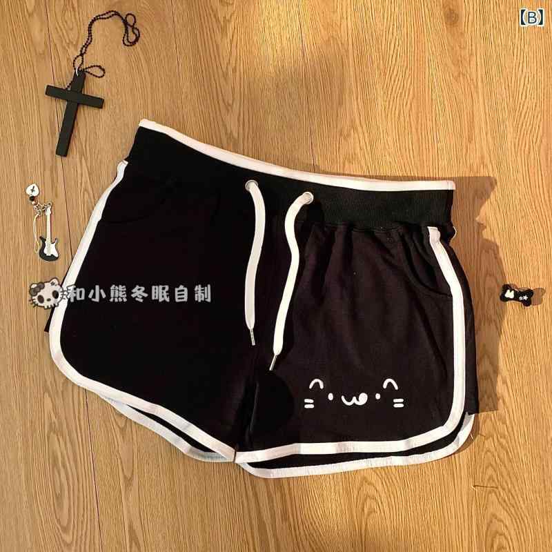 カジュアル スポーツ ショーツ クマ 猫 冬眠 モチーフ 二次元 萌え系 かわいい プ...