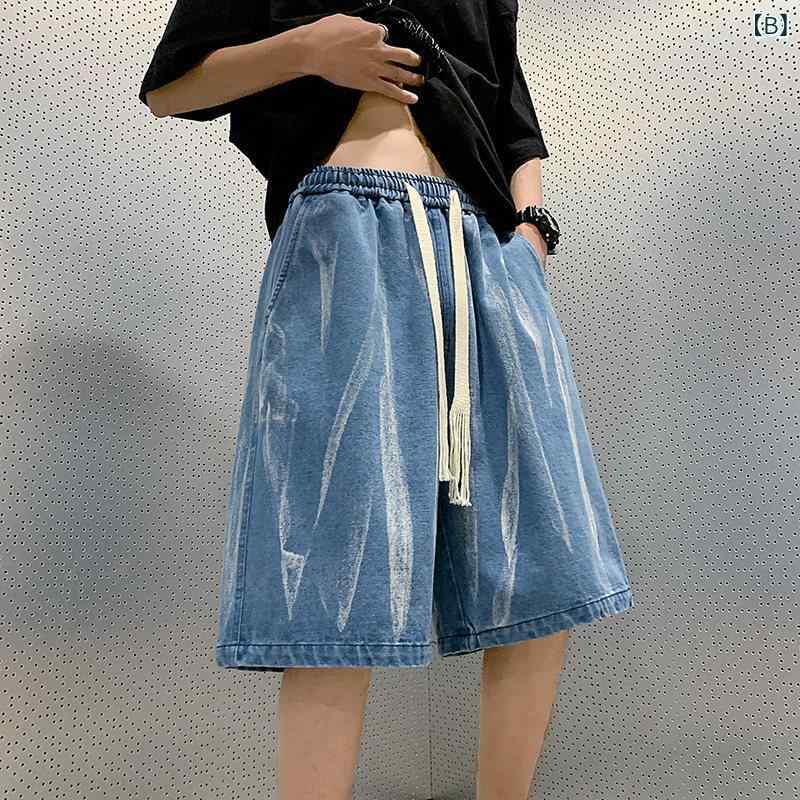 ハーフパンツ メンズ 大きいサイズ 体型カバー 着痩せ 細見え お腹周り ジーパン ...