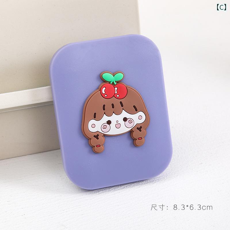 折りたたみ 化粧鏡 かわいい カード 柄 二合一 コンパクト ミラー ミニ 携帯用 小...