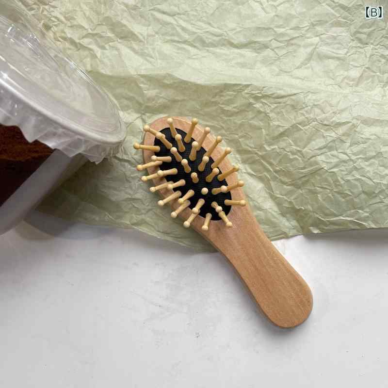 ヘッドマッサージ コーム ポータブル 木製 ヘアブラシ 頭皮 ケア スムース ストレート 防絡み 旅行用 家用 軽量 天然木 日常使い 髪 整え ツール riverpaddy-11155075 リバーパディ サンプル画像3