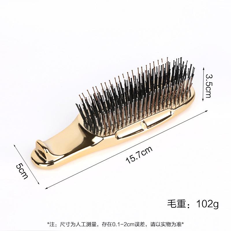 ヘアブラシ 経絡マッサージ 蓬松スタイリング ドライヤー ウェット両用 ポータブル 軽量 高級感 頭皮ケア ヘアスタイリング 木製柄 電気メッキ加工 女性用 通勤 普段使い 伸縮性 軽量 女性用 ヘアケア スタイリングブラシ 頭皮マッサージ