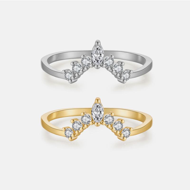 Other - 指輪 女性用 シンプル ヨーロッパ スタックリング シルバー 925 クラウン 細身 ファッション ジュエリー かわいい 普段使い 軽量 スタイリッシュ アクセサリー ラブリー デイリー 洗練 モダン デリケート シルバーアクセント 指先 華やか トレ
