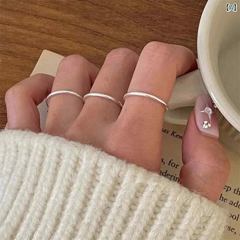指輪 女性用 極シンプル デザイン ファッション ミニマリスト スタイリッシュ 汎用...