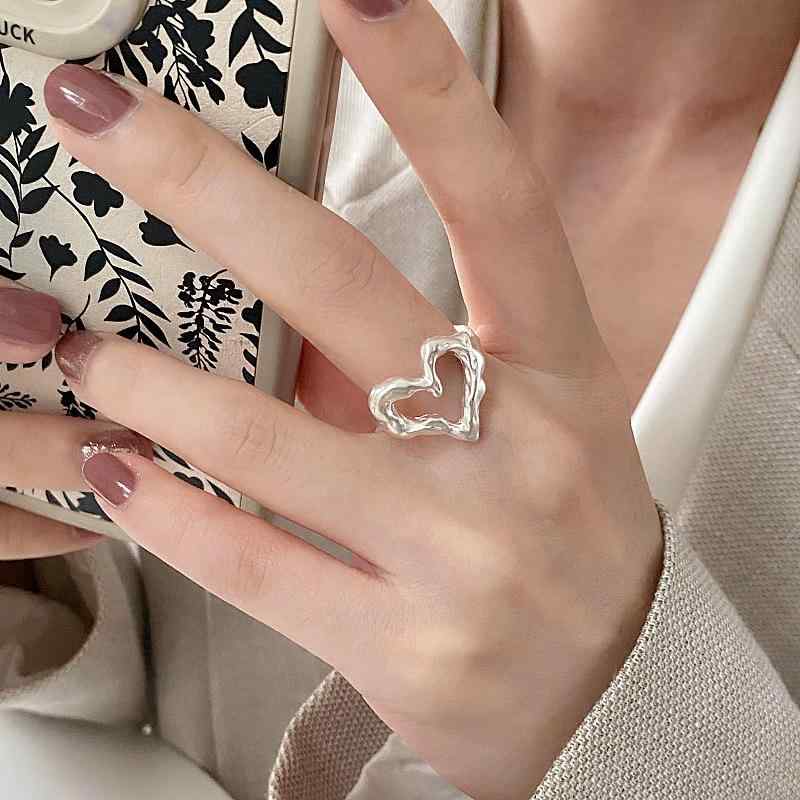 Other , Materials - 指輪 女性用 個性派 クールスタイル ミニマムデザイン ハートモチーフ インデックスフィンガー 軽量 シンプル かわいい ゴールド系 シルバー系 普段使い 通勤用 ジュエリー アクセサリー