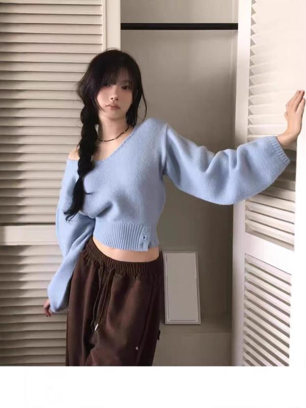Other - ニットトップス レディース 春夏 Vネック サイドスリット ボタン ウエストシェイプ ゆったり 綿混 伸縮性 軽量 普段使い カジュアル ブラック グレー ピンク系 アイボリー