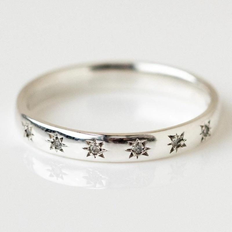 Other - 指輪 女性用 シンプル 幾何学 八芒星 デザイン 合金 食指用 かわいい アクセサリー 普段使い 軽量 シルバー系