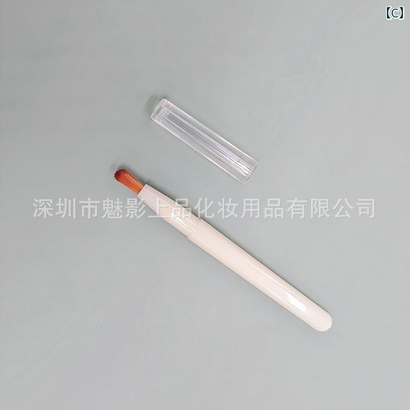 メイクブラシ ミニ ポータブル ソフト毛 キャップ付き アイライナー コンシーラー 詳細メイク用 細筆タイプ 携帯便利 柔らかい毛先 メイクアップツール コスメブラシ 持ち運びやすい 化粧筆 精密仕上げ 日常メイク 旅行用 riverpaddy-11406520 リバーパディ サンプル画像3