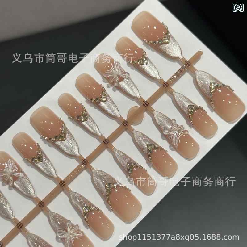 ネイルチップ 蝶モチーフ ラ女性トーン ドット柄 メンズ レディース 着脱可能 軽量 伸縮性 日常使い 指先アクセサリー かわいい カラフル 夏向け 接触冷感素材