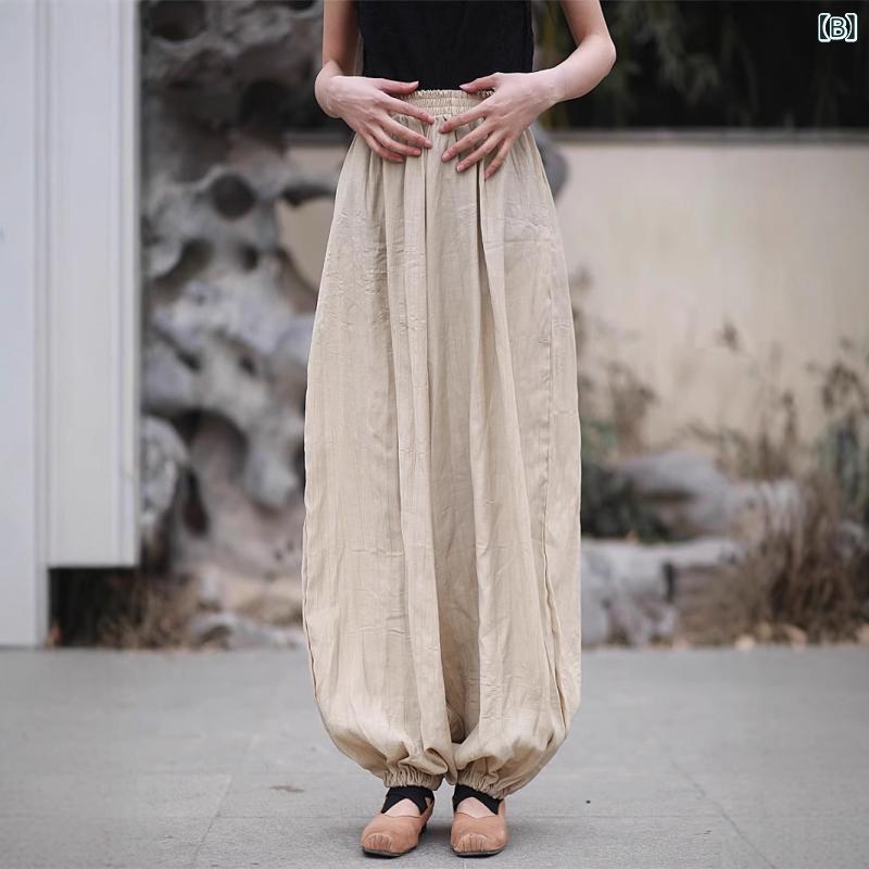 パンツ レディース カジュアルパンツ ロングパンツ ゆったり ボトムス 長ズボン 体型カバー 着痩せ 細見え 伸縮性 動きやすい ウエストゴム リラックス感 普段使い 通勤用 シンプル 無地 合わせやすい 春夏 接触冷感 再生繊維 ビッグシルエット マキ — vista 3