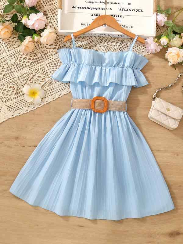 ワンピース 女の子 レディース 子供服 キッズ おしゃれ 夏物 肩出し キャミソール ...