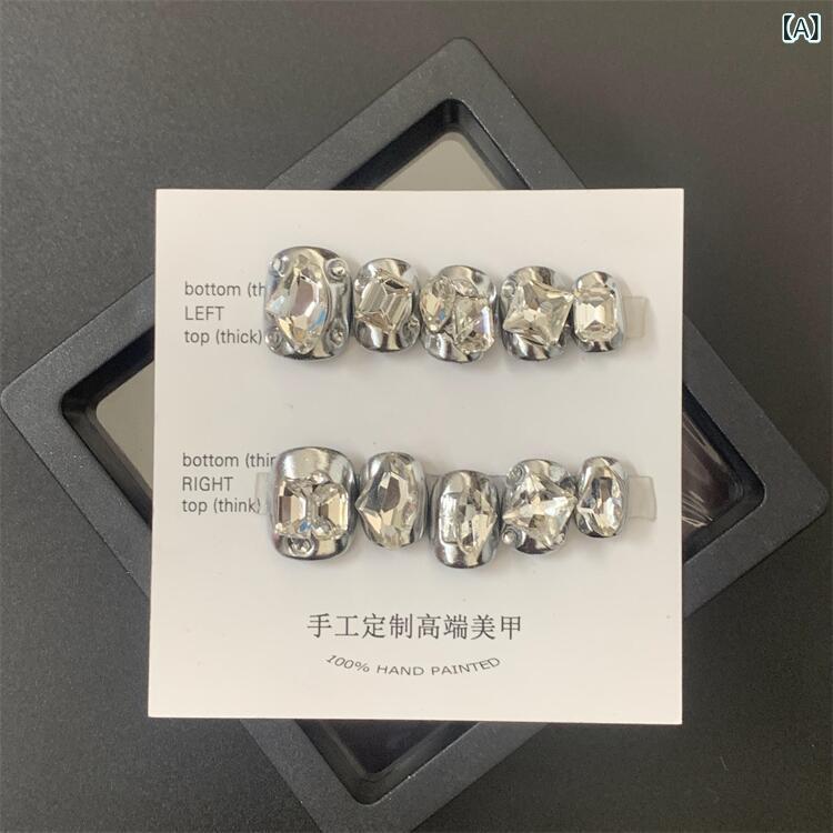 指輪 かわいい ピンク 人工爪 ネイル チップ 防水 デコレーション ファッション アクセサリー 日常使い 女性用 付け外し簡単 軽量 耐久性 ラメ入り