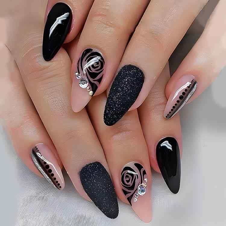 Other - 美甲 ステッカー キット キラキラ 付け爪 偽ネイル 貼り付け デコレーション ファッション アクセサリー 簡単装着 耐久性 セット 装飾品 ネイルアート 女性用