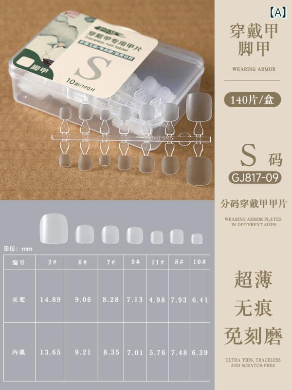 Other - フットネイル 透明 薄型 無痕 指別 フルカバー ハーフカバー ノーグラインド 貼り付け式 足の爪 シール ネイルチップ ジェルネイル 軽量 伸縮性 夏 春夏 普段使い 通勤用 室内用 セルフネイル 簡単装着 耐久性 自然仕上げ ピンク系 クリア アイボ