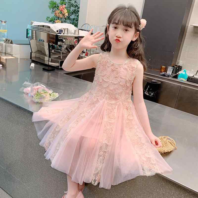 ワンピース キッズ 女の子 半袖 子供服 ドレス プリンセス チュール スカート Aラ...