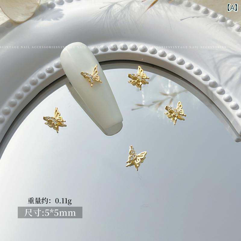 ネイル アクセサリー ジルコニア 蝶々 花 指輪 軽量 高級感 ピンク ローズ フラワー リング 装飾品 女性用 普段使い 華やか