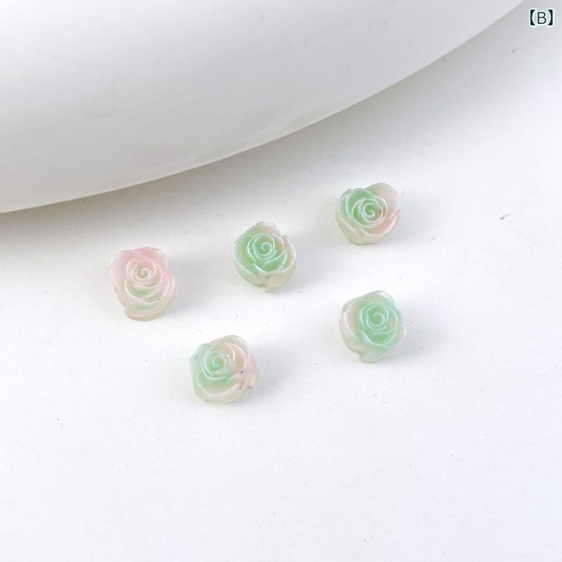 ネイル アクセサリー ハンドメイド デコレーション 薄荷グリーン 花芽 ローズ 樹脂 リアルフラワー 指輪 ピアス イヤリング ヘアアクセ ファッション小物 かわいい 軽量 細工細やか 3