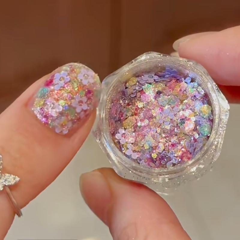 Other - ネイルアクセサリー 春 花柄 スパンコール ホログラム フラワーデザイン 人気ネイルキット 指甲用 装飾素材 軽量 伸縮性 ピンク系 アイボリー かわいい 普段使い