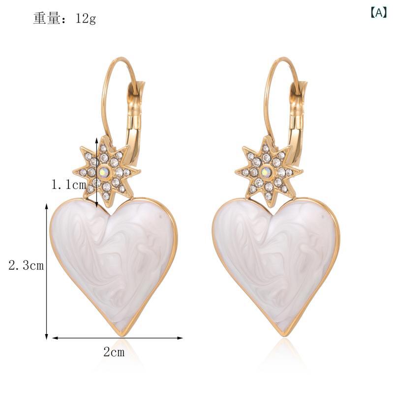 Rubellite - イヤリング 女性用 不锈钢 天然石 ジルコニア 耳飾り 百搭 トレンド アクセサリー シンプル 普段使い 軽量 輝き 高級感 シルバー ゴールド スタッド ドロップ ピアス アクセント 日常コーデ