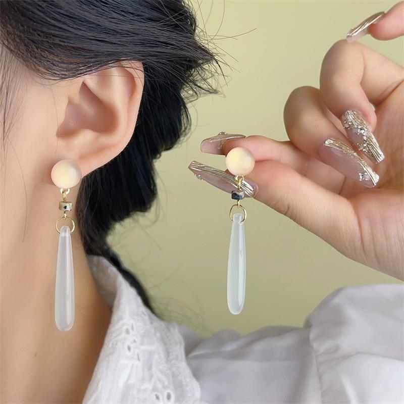 チャイナドレス イヤリング ピンク ドロップ型 耳飾り 復古 国 レディース アクセサリー 華やか デザイン ゴールド加工 夏 普段使い