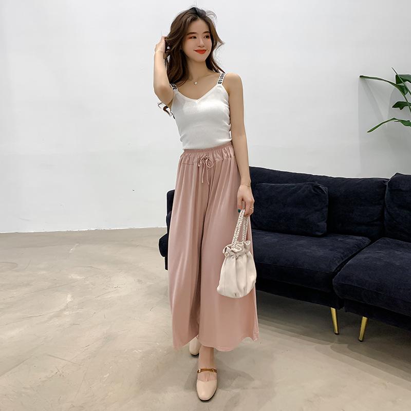 パンツ レディース 春夏 秋冬 ワイドパンツ ハイウエスト ゆったり モダール 伸縮性 吸湿速乾 軽量 九分丈 コットン混 デイリー ゆったりシルエット カジュアル 部屋着 通勤用 アウトドア ブラック グレー ベージュ ピンク系 アイボリー