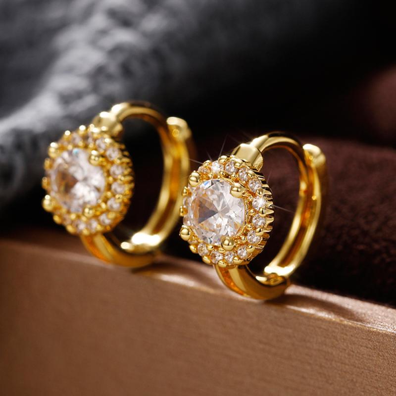 Tourmaline - イヤリング 女性用 ジルコニア フルダイヤ 耳扣 耳輪 銅製 ゴールド加工 個性派 INS 百搭 ファッション ジュエリー かわいい 軽量 輝き 日常使い カジュアル シルバー ゴールド ピンク系 ブラック