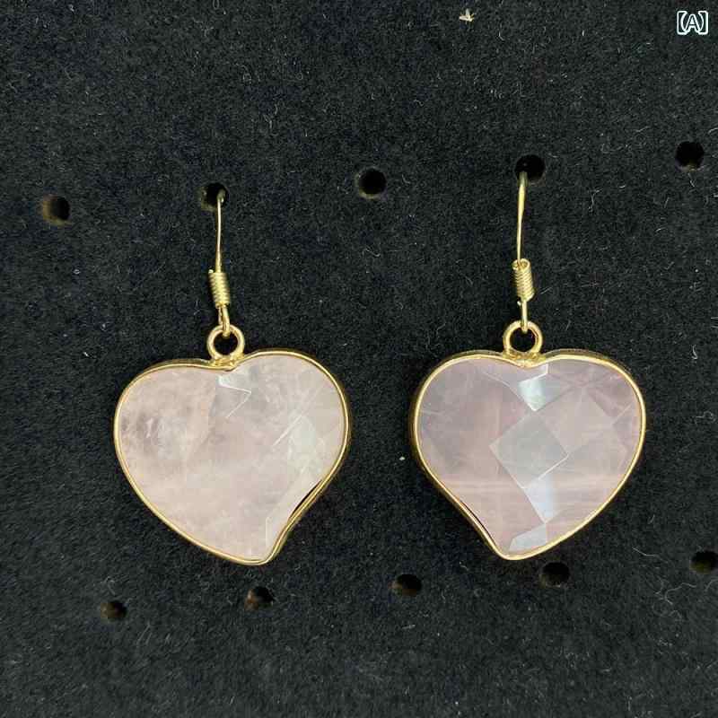 石 ピアス イヤリング 石 アクセサリー 不規則形状 ハート型 ピンク パープル ブル...
