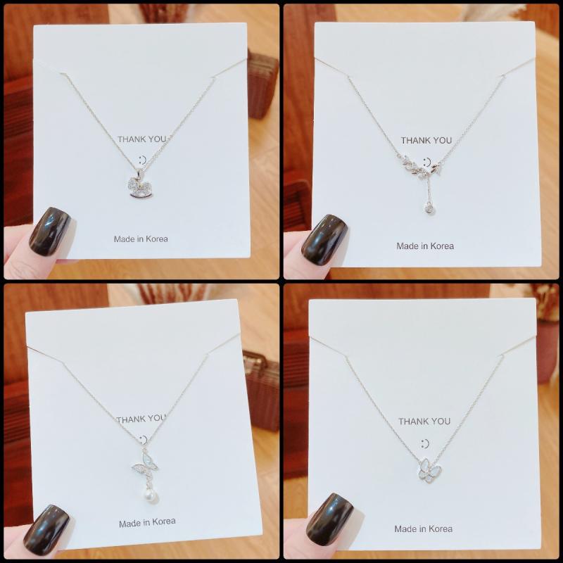 Diamond - ネックレス 女性用 蝶結び 魚尾 翼 鎖骨チェーン ロング ベーシック シンプル アクセサリー シルバー ゴールド スタイリッシュ ギフト ファッション ジュエリー 軽量 耐久性