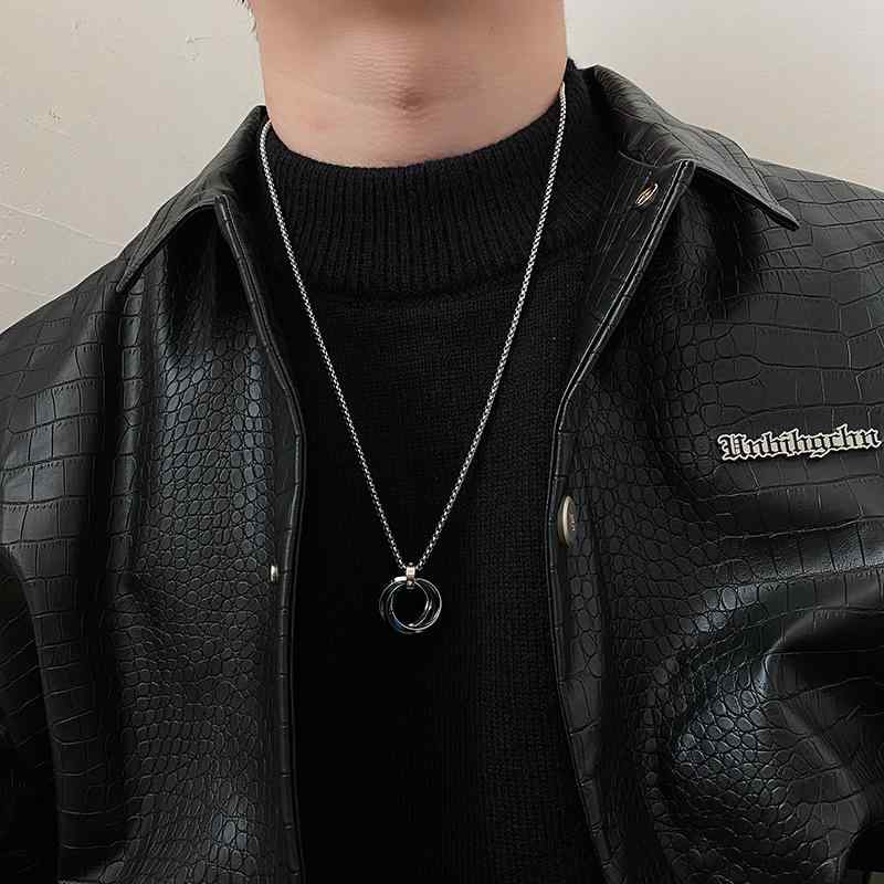 ネックレス メンズ ヒップホップ チタン ステンレス 色落ちなし シンプル 精致 個性派 夏 人気 吊り下げ アクセサリー 軽量 耐久性 シルバー 普段使い 通勤用