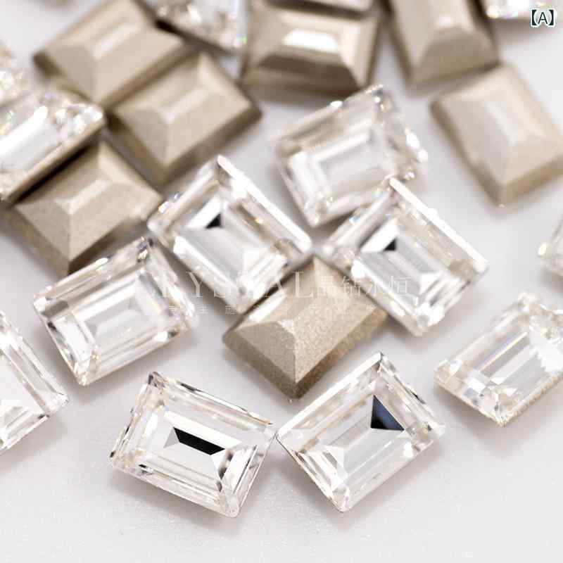 Other - ネイル アクセサリー 氷糖 装飾 長方形 直角 立方体 水晶 ガラス 異形状 指甲 装飾品 キラキラ 輝き ネイルアート ピース クリスタル スパークル ジュエリー