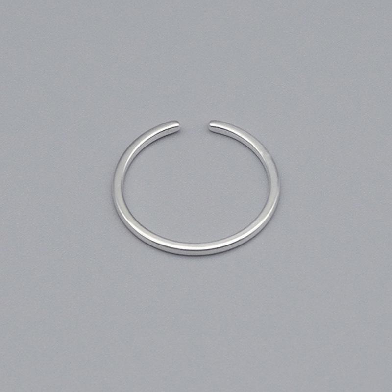 レディース シルバーリング 純銀 925 個性 光面 シンプル ライン 素面 オープン 学生用 指輪 アクセサリー 普段使い 軽量 輝き 高級感 シルバー アクセント