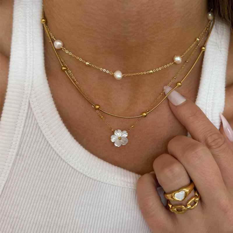 SWAROVSKI - ネックレス レディース ステンレス シンプル 花 鎖骨チェーン 18Kゴールドメッキ ゴールド 華奢 かわいい 普段使い アクセサリー シルバー ゴールドチェーン ジュエリー 女性用 軽量 スタイリッシュ デイリー ギフト 華やか 繊細 モダン