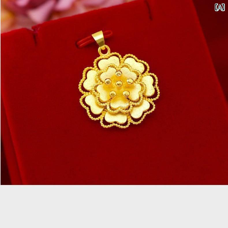 Other - 小众アクセサリー 女性用 ペンダント ハート 四つ葉のクローバー 花びら 宮廷 磨砂加工 ヨーロッパスタイル ネックレス かわいい 軽量 普段使い シルバー ゴールド ピンク系 アイボリー 通年使用 華奢デザイン レイヤード コーディネート