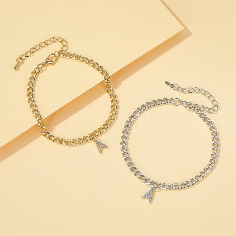 乐天商城 - 脚飾り 女性用 ファッション アクセサリー 大きめ A モチーフ チェーン デザイン キラキラ ラインストーン 装飾 脚チェーン 足首用 輝き ジュエリー シンプル スタイリッシュ 普段使い 軽量 輝く アクセント アイテム