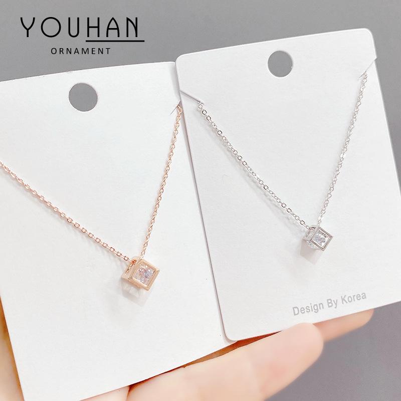 Beads - ネックレス 女性用 ジルコニア チェーン 鎖骨チェーン シンプル 華奢 かわいい デイリー 普段使い アクセサリー シルバー ゴールド ベーシック レイヤード