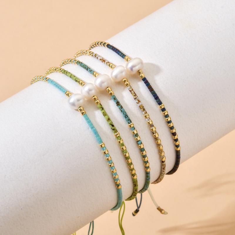 ブレスレット 女性用 ボヘミアン ハンドメイド ビーズ アクセサリー ファッション ...