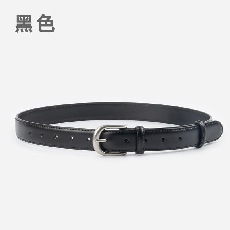 レディース 韓国 真皮 ピンベルト シンプル ファッション 百搭 ベルト デニムパンツ 組み合わせ メンズ ユニセックス 牛革 軽量 耐久性 ブラック ブラウン 通勤 日常使い 秋冬 アクセサリー