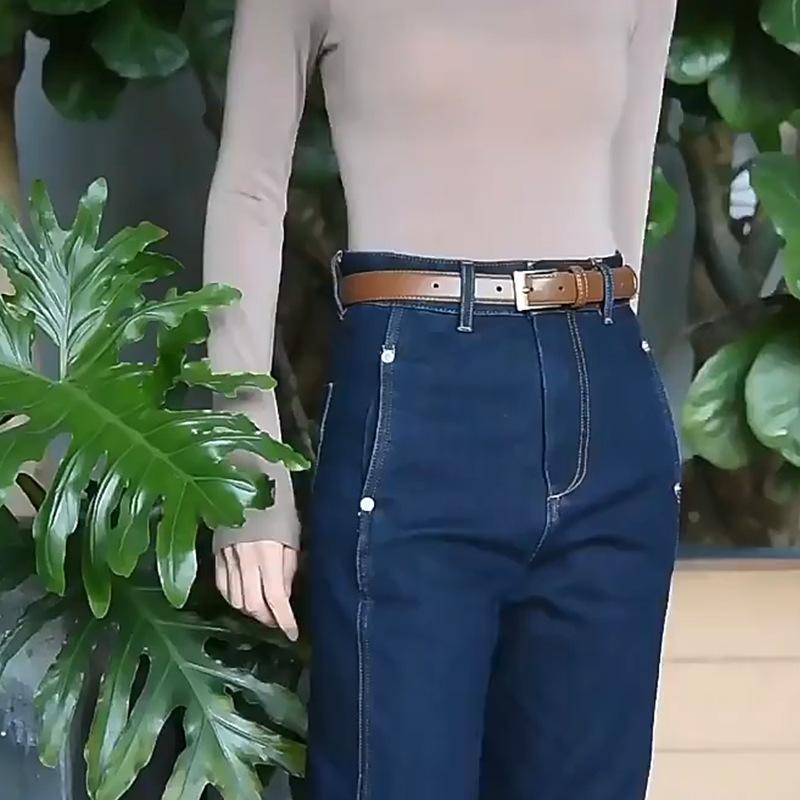 レディース ベルト メンズ ユニセックス シンプル 牛革 腰帯 ワイドタイプ 通勤用 デニムパンツ 組み合わせ 普段使い カジュアルスタイル 軽量 伸縮性 ブラック ブラウン アイボリー 秋冬 春夏